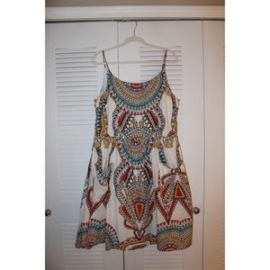 Tribal Print Spaghetti Strap Sundress